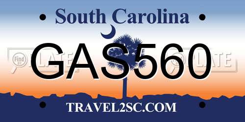 GAS560 South Carolina License Plate