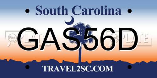GAS56D South Carolina License Plate