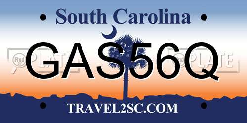 GAS56Q South Carolina License Plate