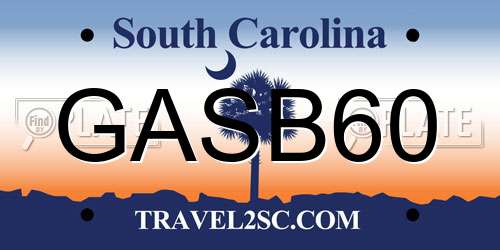 GASB60 South Carolina License Plate