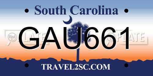 GAU661 South Carolina License Plate
