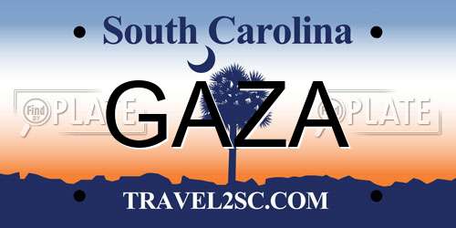 GAZA South Carolina License Plate