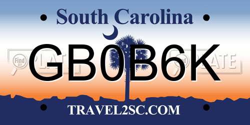 GB0B6K South Carolina License Plate