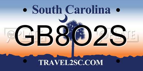 GB8O2S South Carolina License Plate