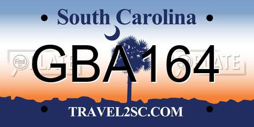 GBA164 South Carolina License Plate