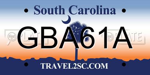 GBA61A South Carolina License Plate