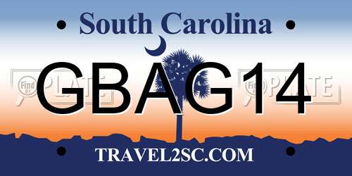 GBAG14 South Carolina License Plate
