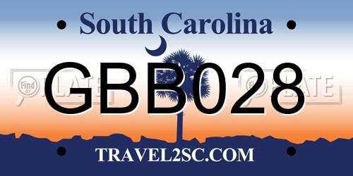 GBB028 South Carolina License Plate