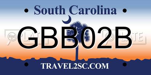 GBB02B South Carolina License Plate