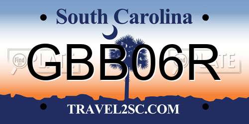 GBB06R South Carolina License Plate