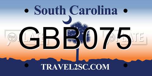 GBB075 South Carolina License Plate