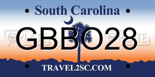 GBBO28 South Carolina License Plate