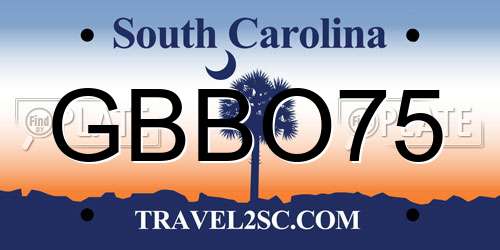 GBBO75 South Carolina License Plate