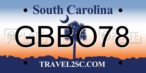 GBBO78 South Carolina License Plate