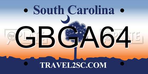 GBGA64 South Carolina License Plate