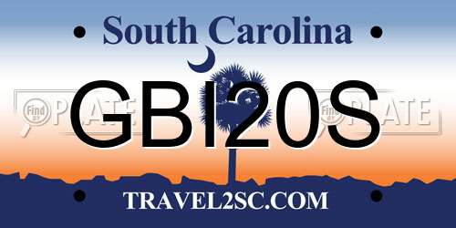 GBI20S South Carolina License Plate