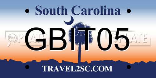 GBIT05 South Carolina License Plate