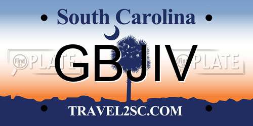 GBJIV South Carolina License Plate