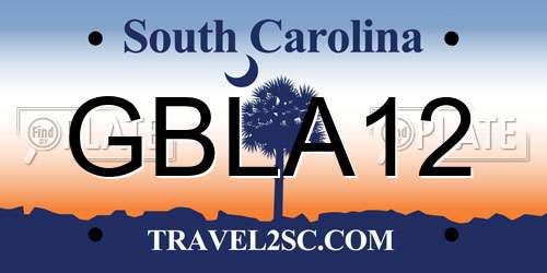 GBLA12 South Carolina License Plate