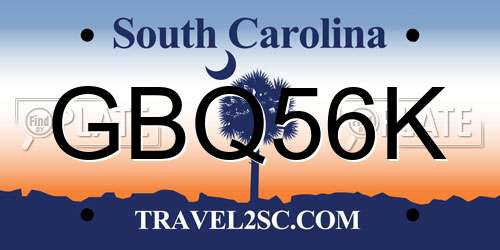 GBQ56K South Carolina License Plate