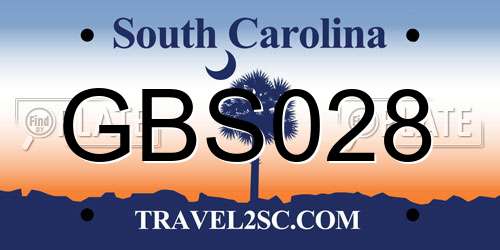 GBS028 South Carolina License Plate