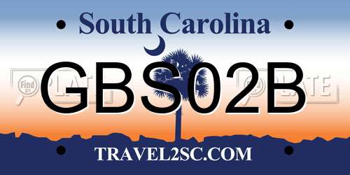 GBS02B South Carolina License Plate