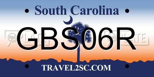 GBS06R South Carolina License Plate