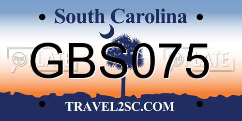 GBS075 South Carolina License Plate