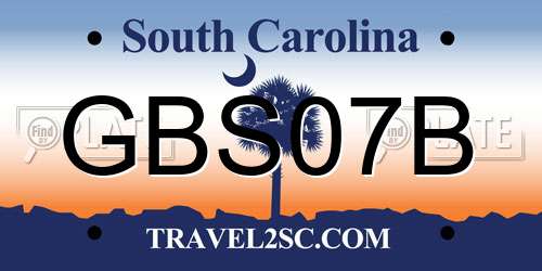 GBS07B South Carolina License Plate