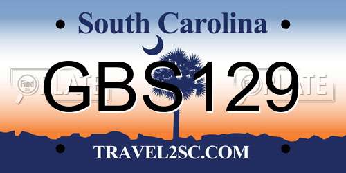 GBS129 South Carolina License Plate