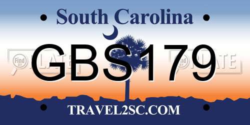 GBS179 South Carolina License Plate