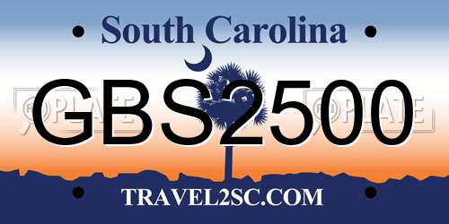 GBS2500 South Carolina License Plate