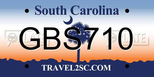 GBS710 South Carolina License Plate