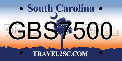 GBS7500 South Carolina License Plate