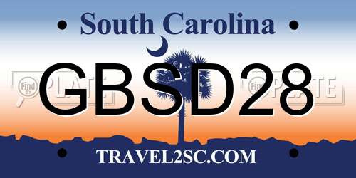 GBSD28 South Carolina License Plate