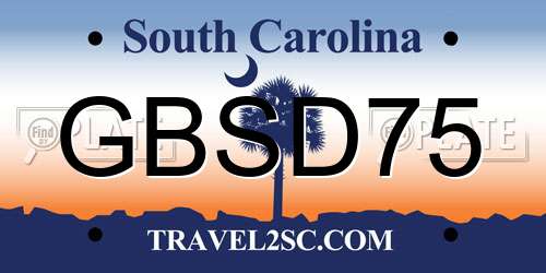 GBSD75 South Carolina License Plate