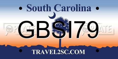 GBSI79 South Carolina License Plate