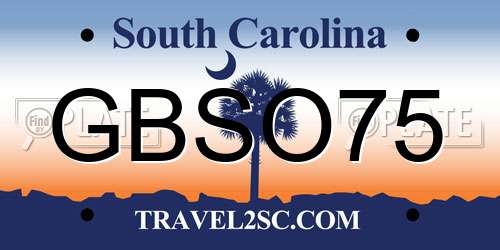 GBSO75 South Carolina License Plate