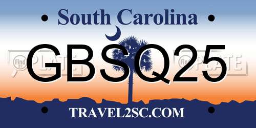 GBSQ25 South Carolina License Plate