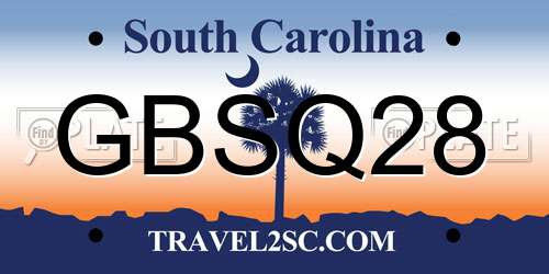 GBSQ28 South Carolina License Plate