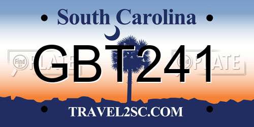GBT241 South Carolina License Plate