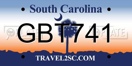 GBT741 South Carolina License Plate