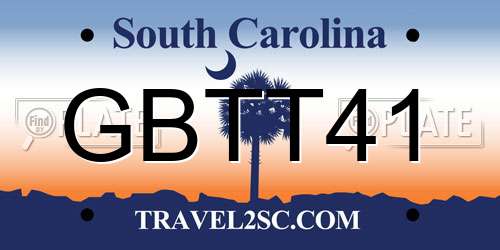 GBTT41 South Carolina License Plate
