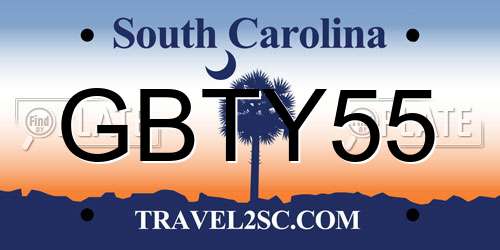 GBTY55 South Carolina License Plate