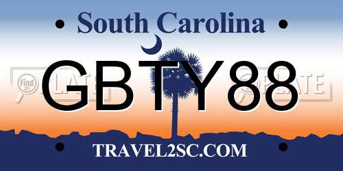 GBTY88 South Carolina License Plate