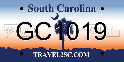 GC1019 South Carolina License Plate