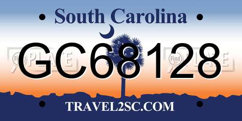 GC68128 South Carolina License Plate