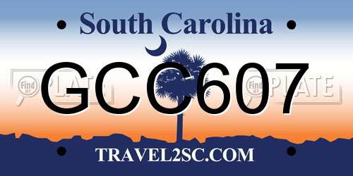 GCC607 South Carolina License Plate