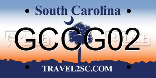 GCCG02 South Carolina License Plate