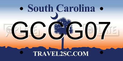 GCCG07 South Carolina License Plate